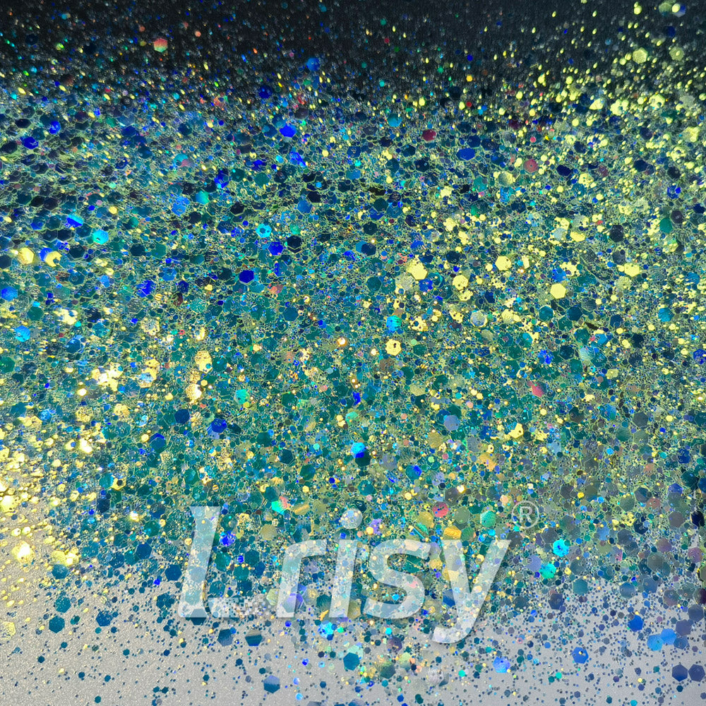 General Mixed Holographic and Iridescent Yellow Glitter 7304