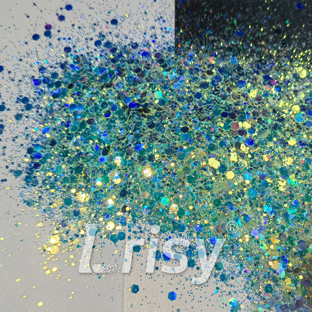 General Mixed Holographic and Iridescent Yellow Glitter 7304