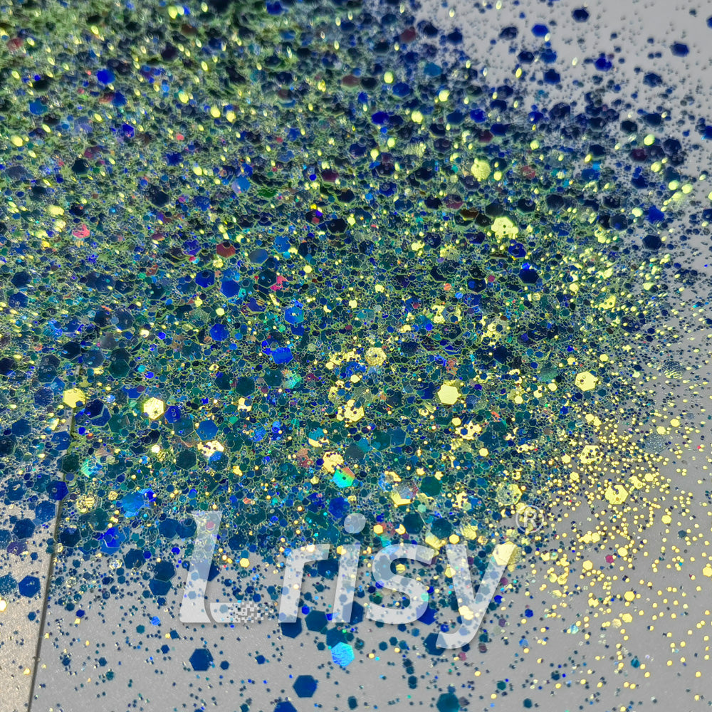 General Mixed Holographic and Iridescent Yellow Glitter 7304