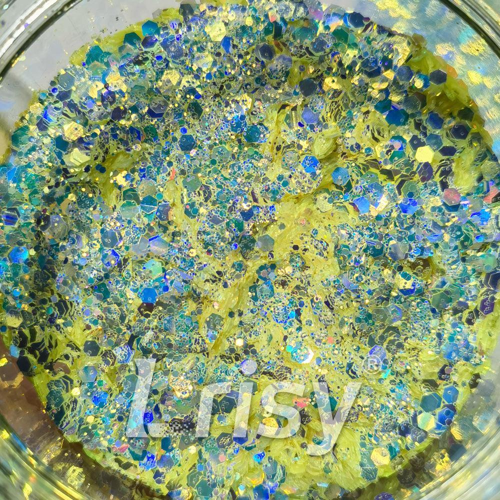 General Mixed Holographic and Iridescent Yellow Glitter 7304