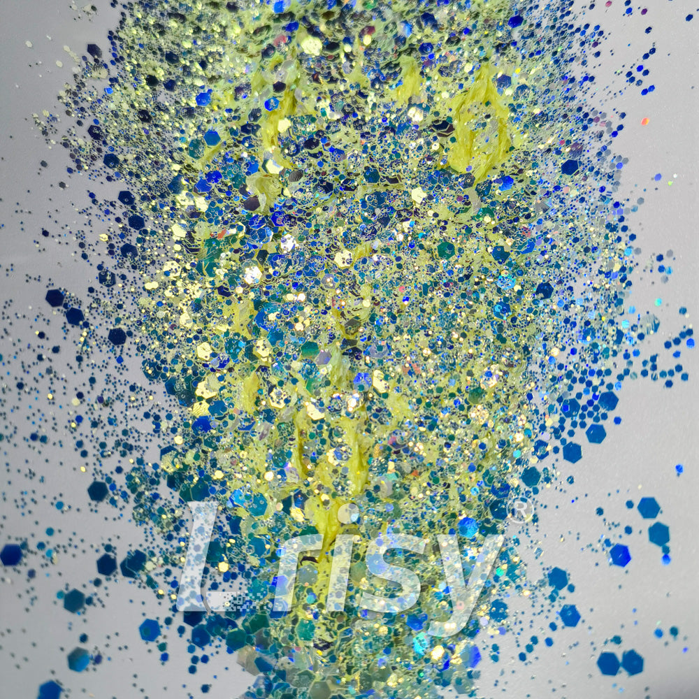 General Mixed Holographic and Iridescent Yellow Glitter 7304