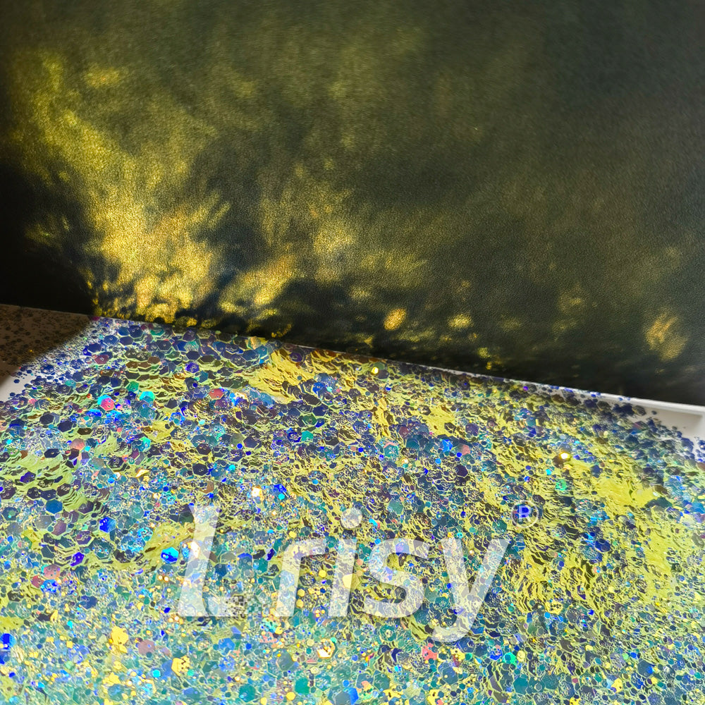 General Mixed Holographic and Iridescent Yellow Glitter 7304