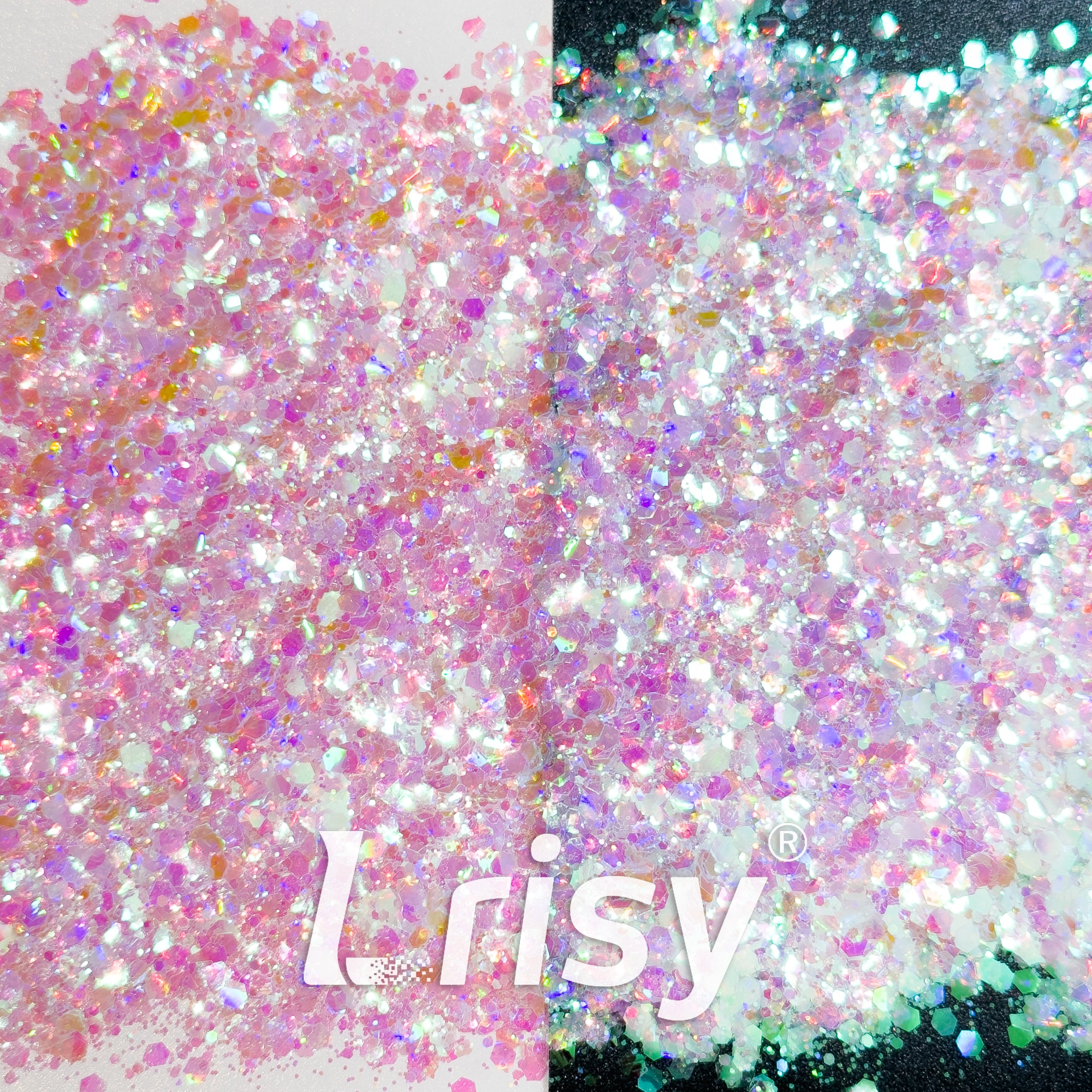 High Brightness Fluorescent Iridescent Dream Pink Chunky Mixed Glitter HA201