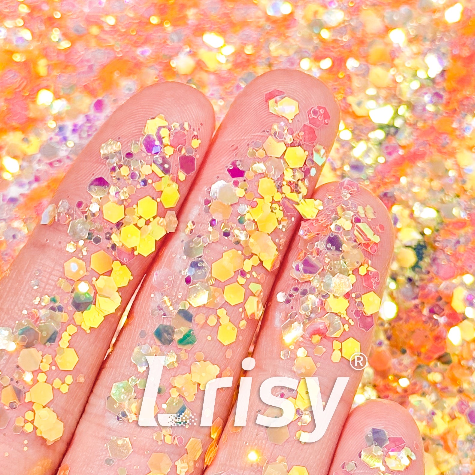 General Mixed High Brightness Iridescent Orange Glitter HB804