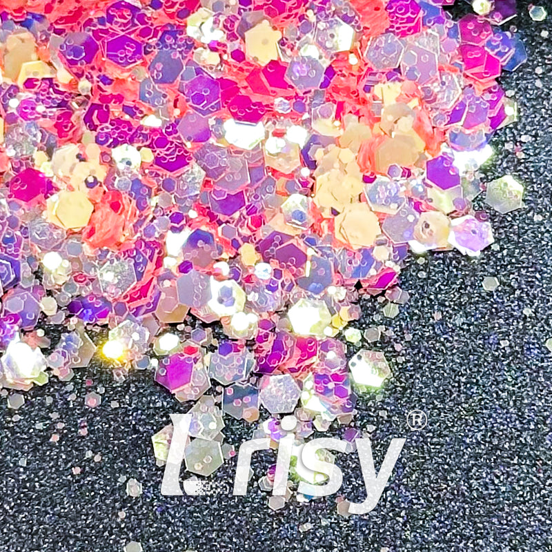 General Mixed High Brightness Iridescent Pink Glitter HB802