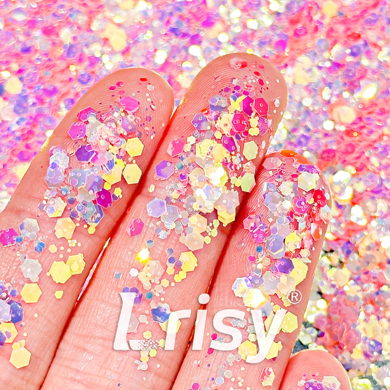 General Mixed High Brightness Iridescent Pink Glitter HB802