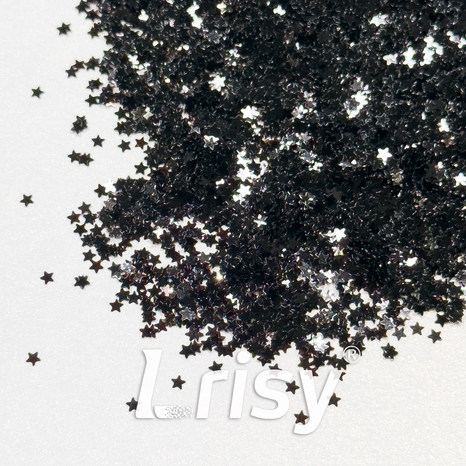 2mm Star Shaped Black Chunky Glitter B01000