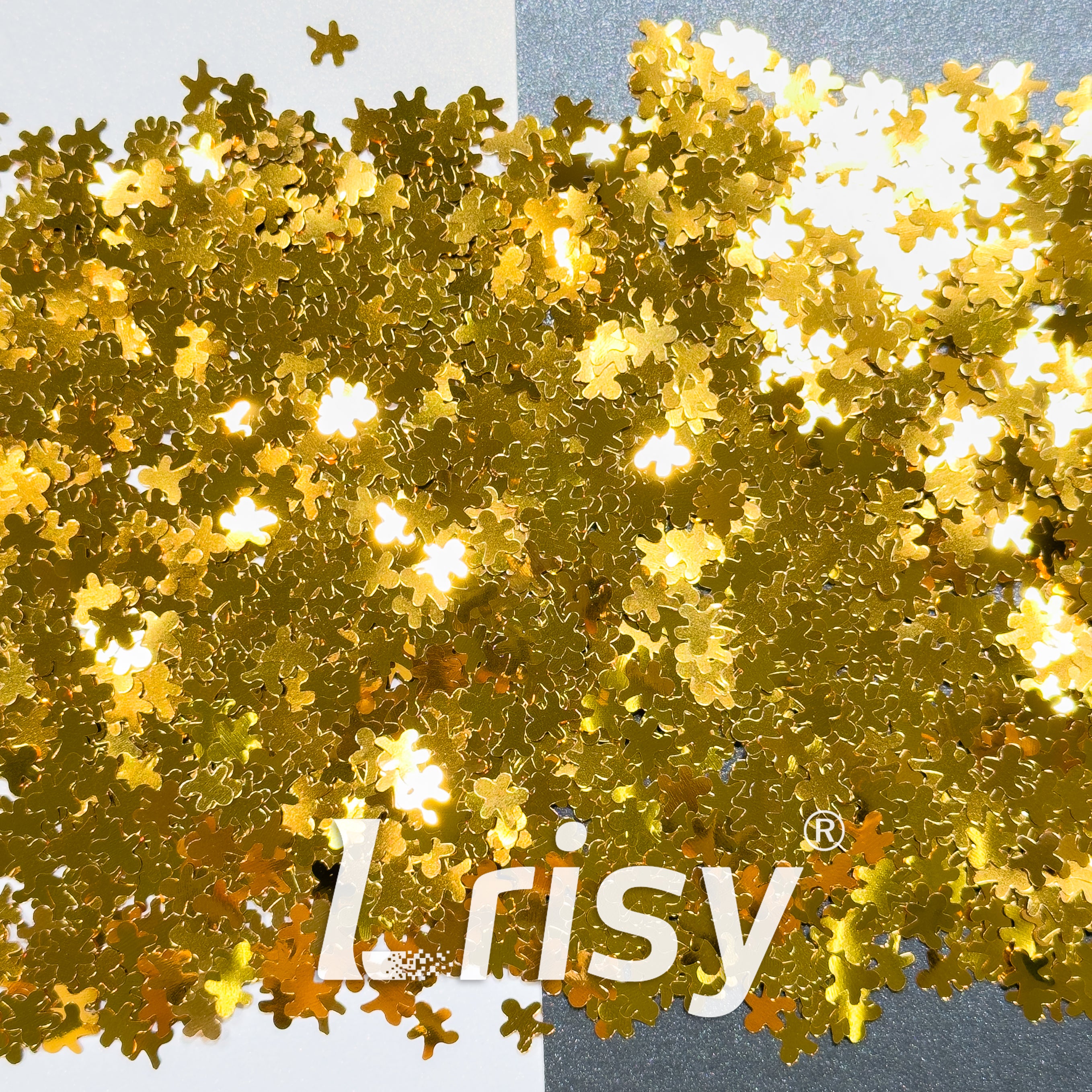 6mm Brown Gingerbread Man Shaped Glitter B0403