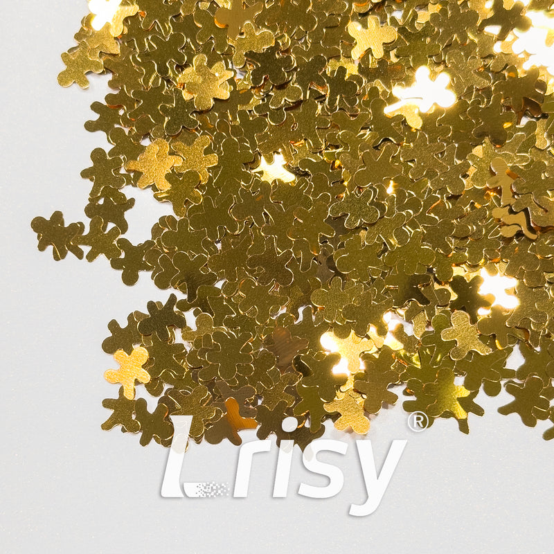 6mm Brown Gingerbread Man Shaped Glitter B0403