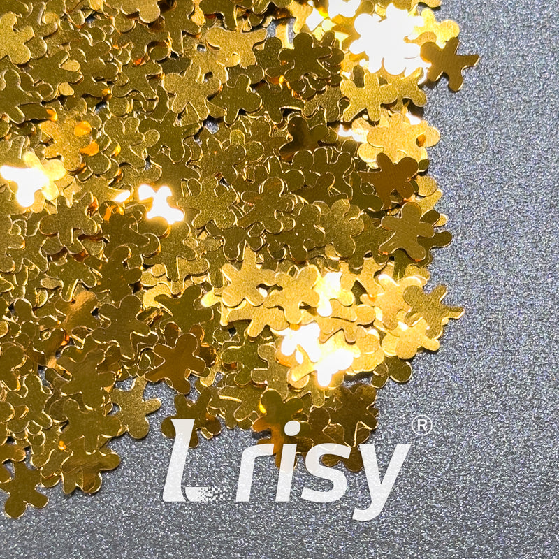 6mm Brown Gingerbread Man Shaped Glitter B0403