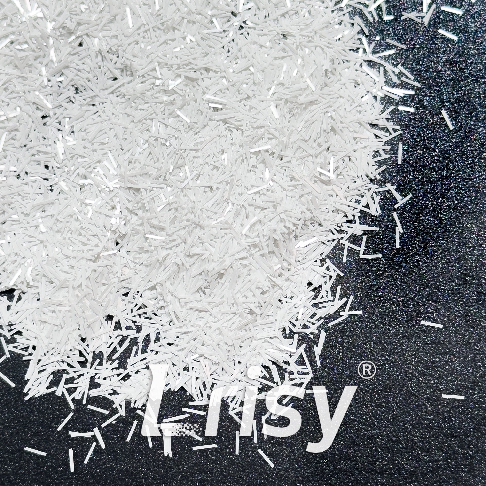 0.3x3.0mm Strip Shaped White Glitter B01200