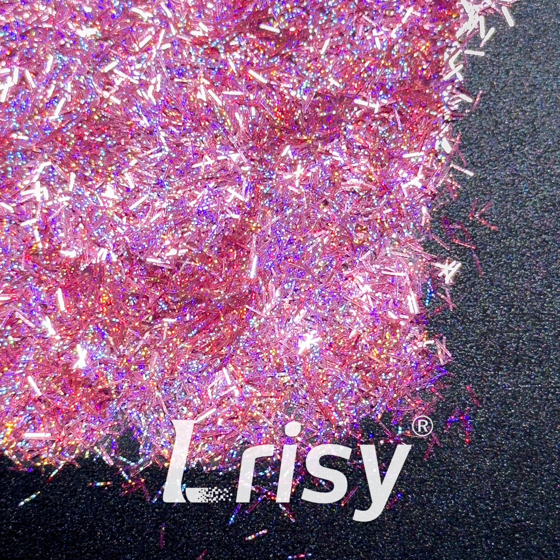 0.3x3.0mm Strip Shaped Starlight Holographic Pink Glitter GLB0920