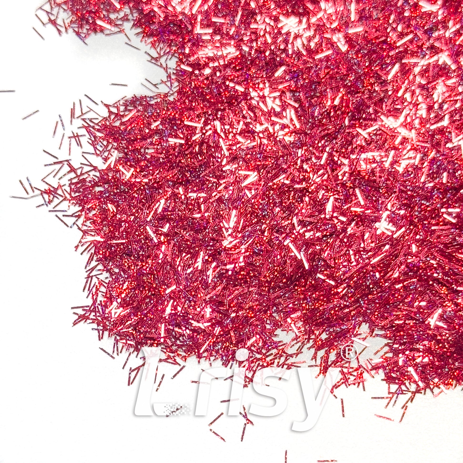 0.3x3.0mm Strip Shaped Starlight Holographic Red Glitter GLB0300