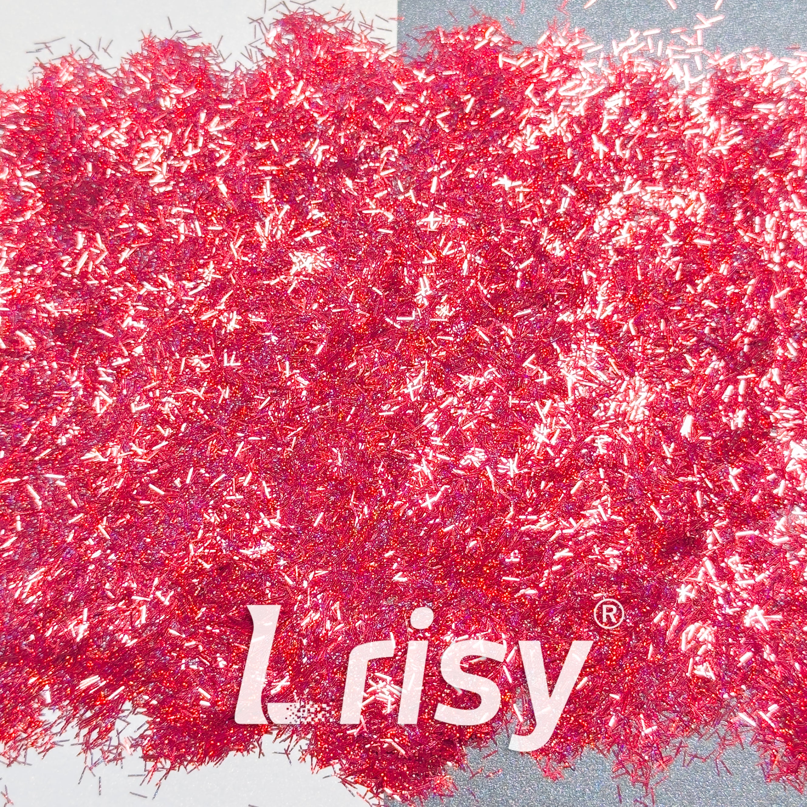 0.3x3.0mm Strip Shaped Starlight Holographic Red Glitter GLB0300