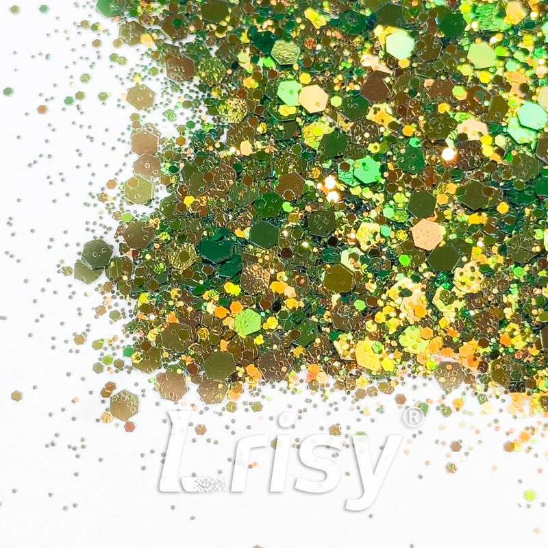 General Mixed Iridescent Phantom Olive Green Glitter HX2103