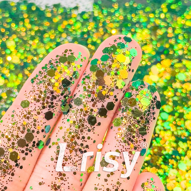 General Mixed Iridescent Phantom Olive Green Glitter HX2103