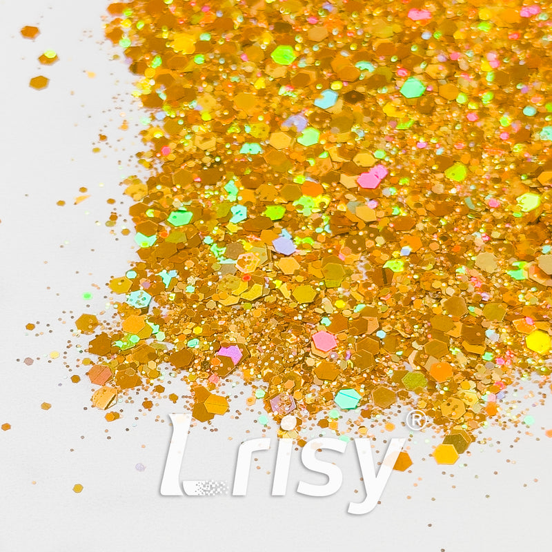 General Mixed Holographic Gold Glitter Hexagon Shaped 1619