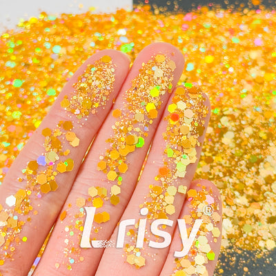 Gold Hologram Hexagon Chunky glitter for Resin Epoxy crafts