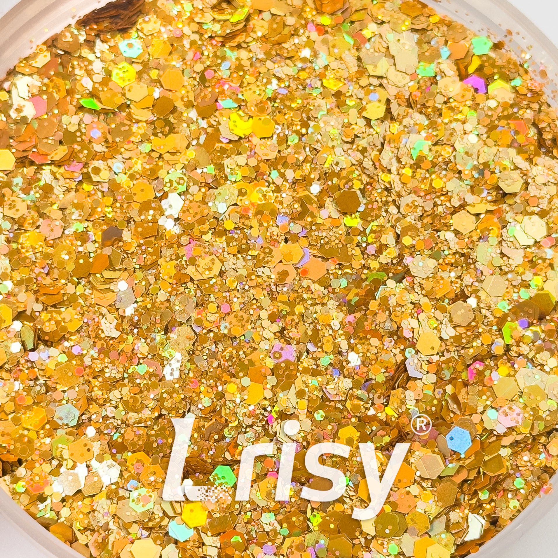 General Mixed Holographic Gold Glitter Hexagon Shaped 1619