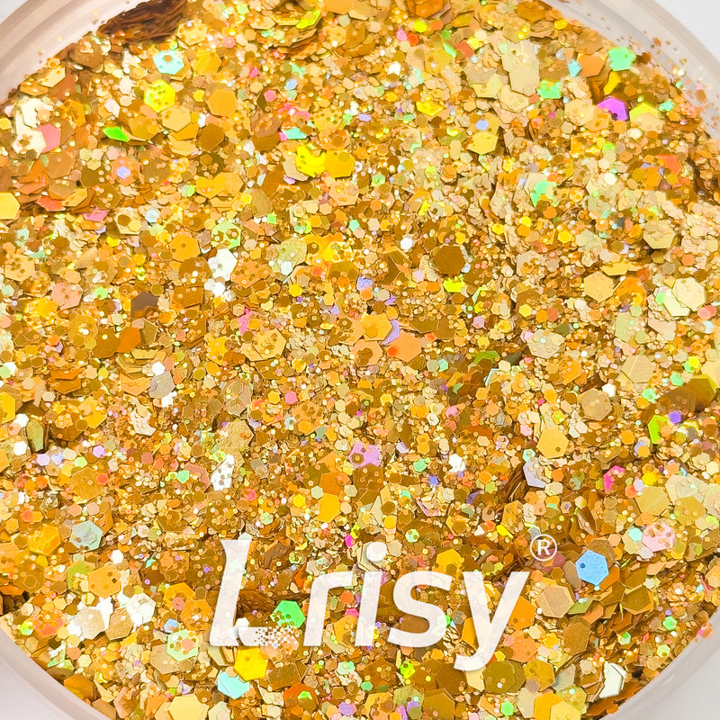 General Mixed Holographic Gold Glitter Hexagon Shaped 1619
