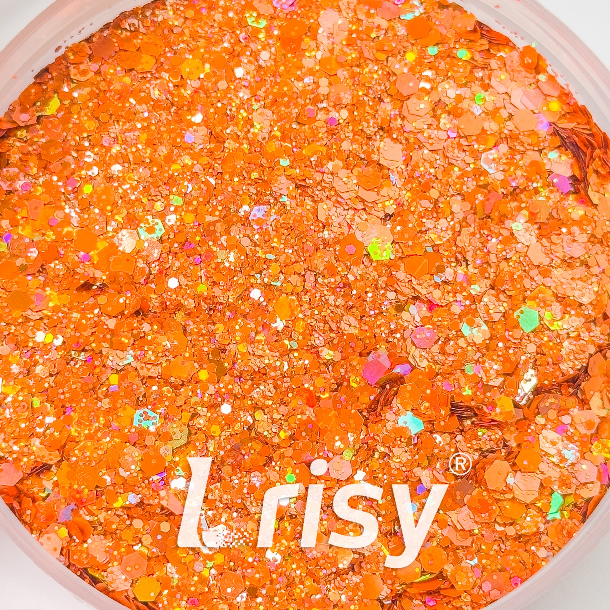 General Mixed Holographic Orange Glitter Hexagon Shaped 1626