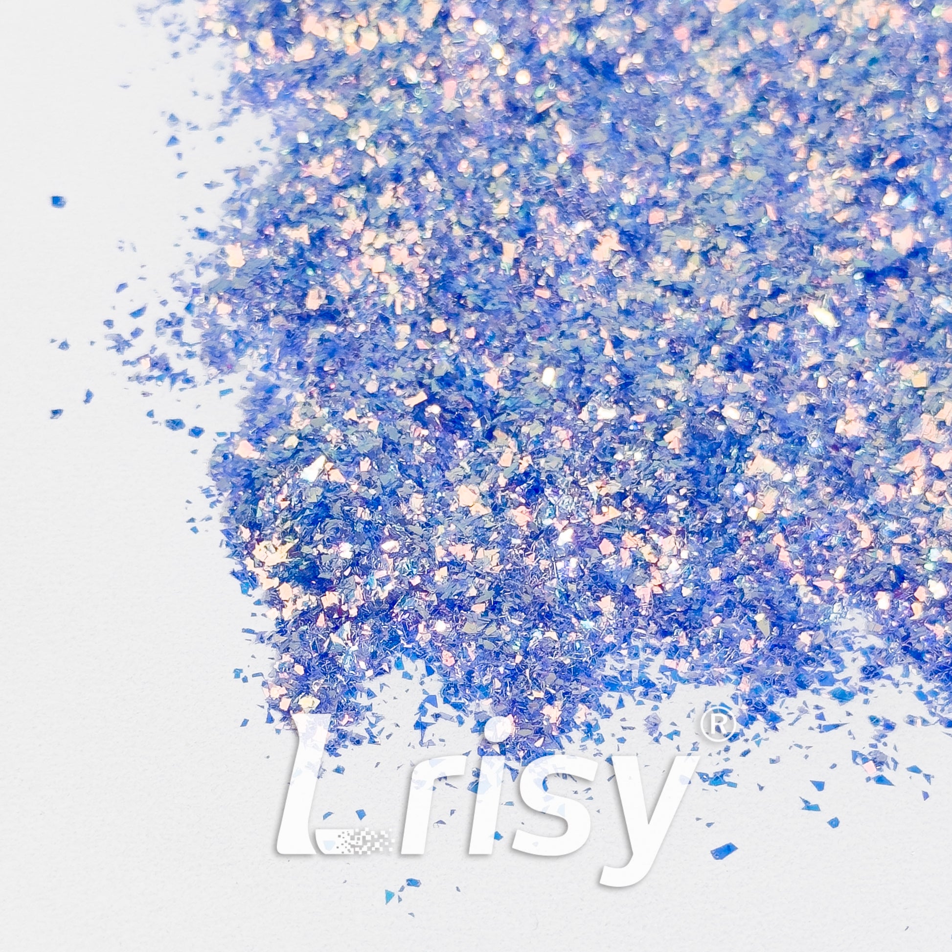 Iridescent Cellophane Glitter Shards (Flakes) High Brightness Blue F337AR  2x2