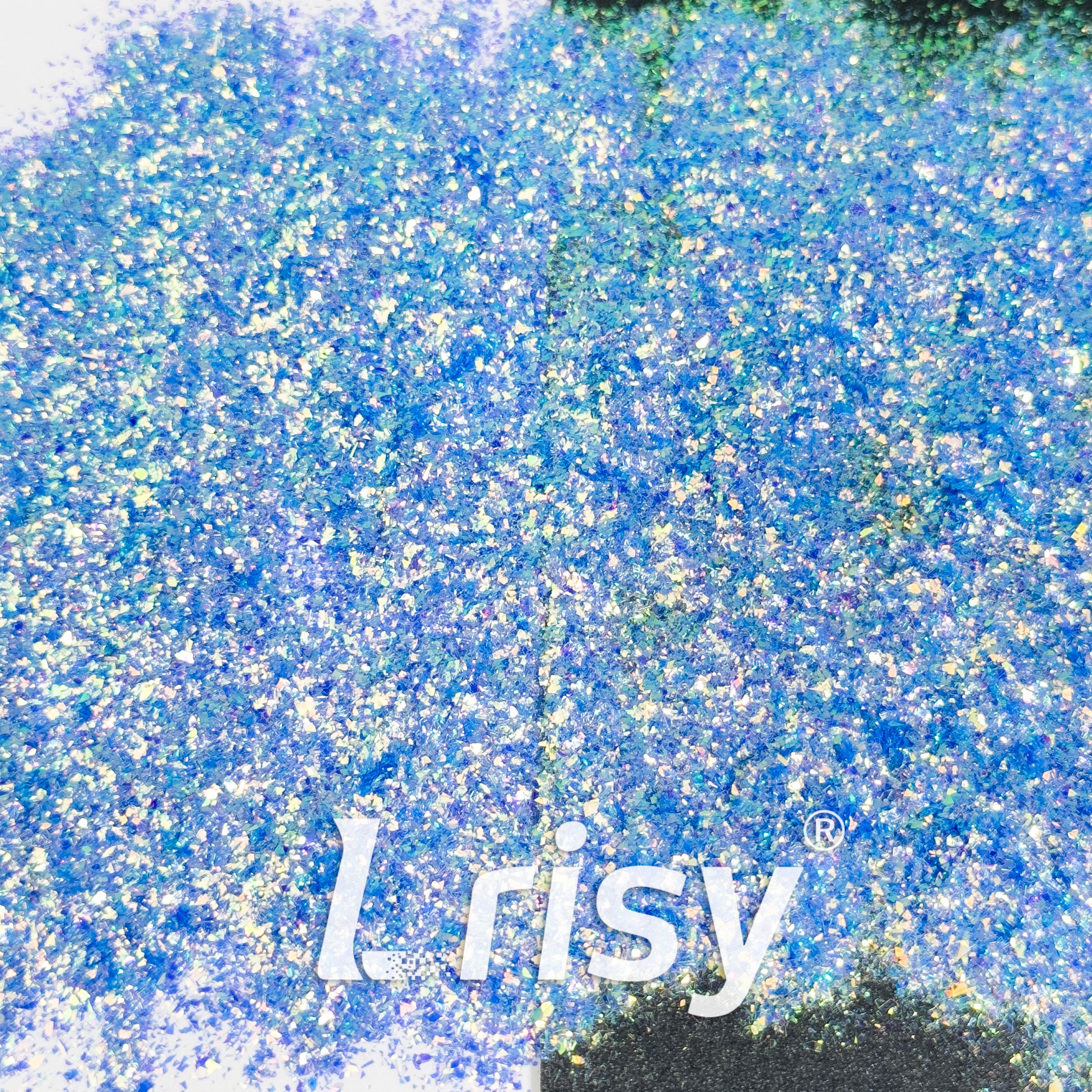 Iridescent Cellophane Glitter Shards (Flakes) High Brightness Blue F337R  2x2