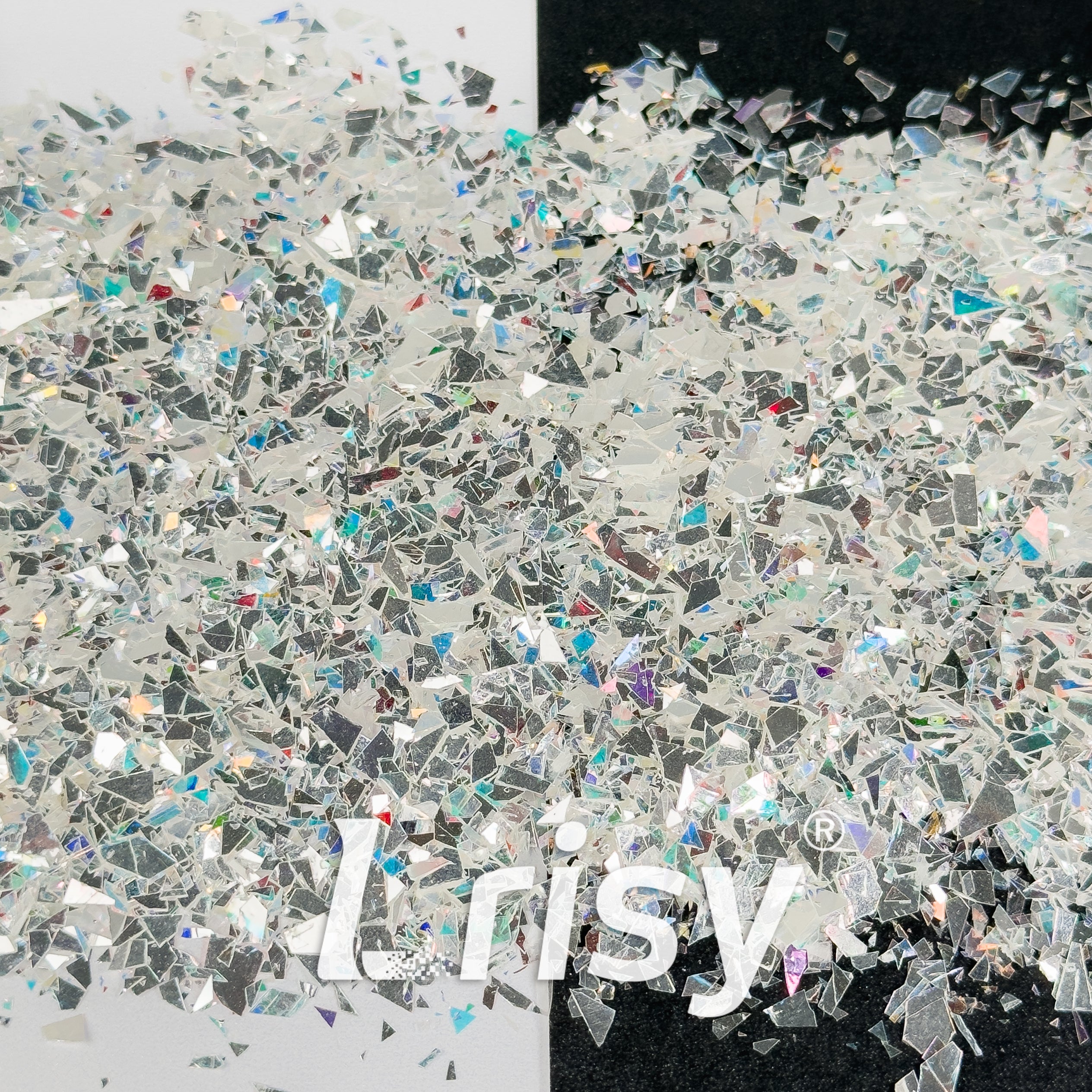 Diamond Mirror Silver Cellophane Glitter (High Brightness) Flakes Shard GSY001 4x4