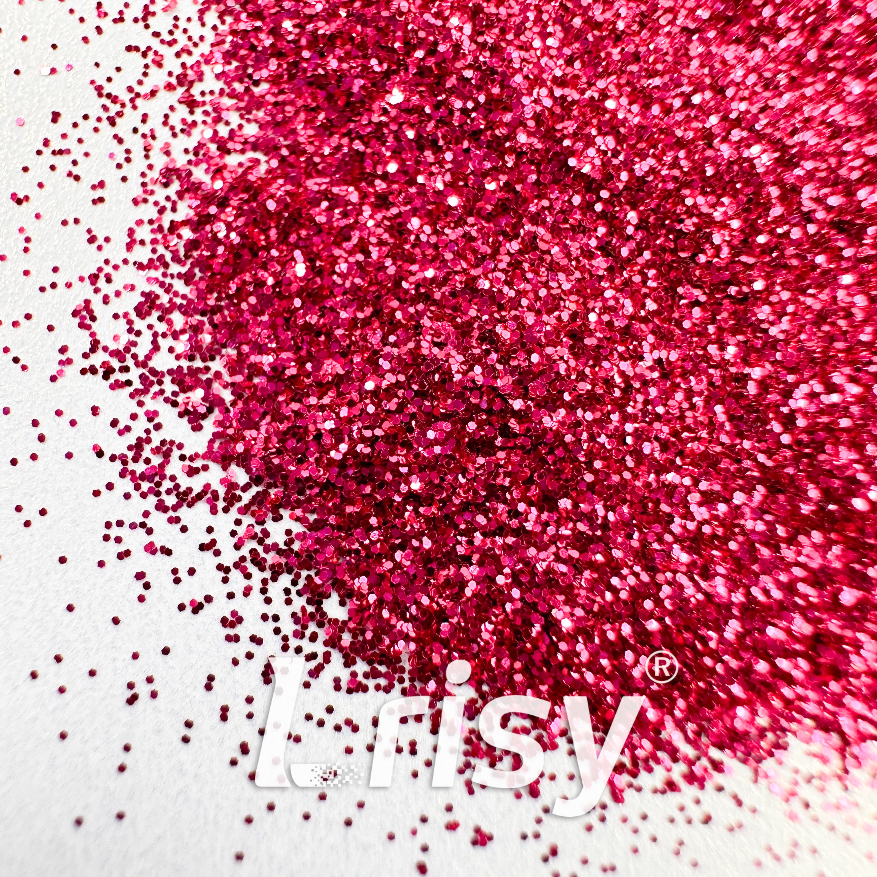 0.2mm Biodegradable Rose Red Fine Glitter Pure Color AKH912