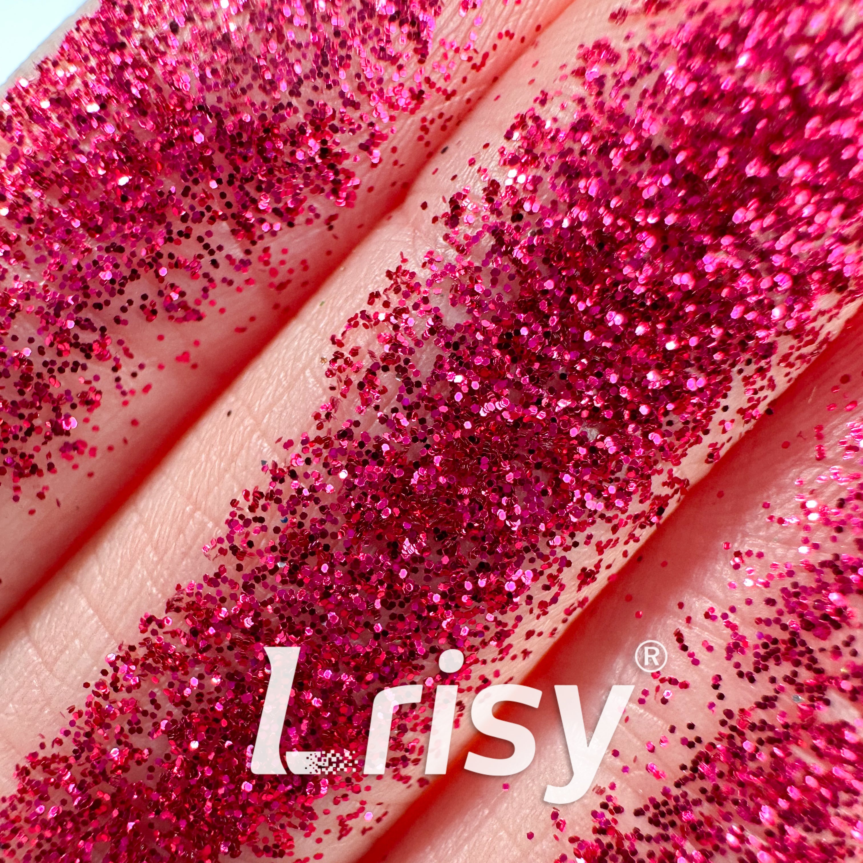 0.2mm Biodegradable Rose Red Fine Glitter Pure Color AKH912