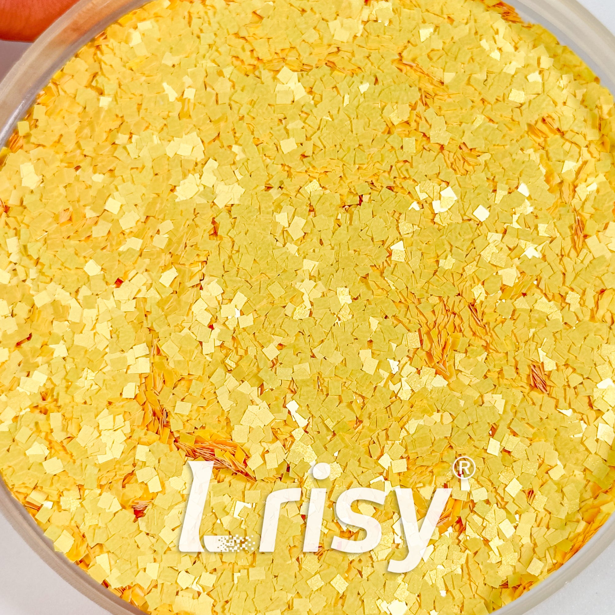 Solvent Resistance Macaron Light Yellow Matte Square Shaped Glitter FC-SJ021