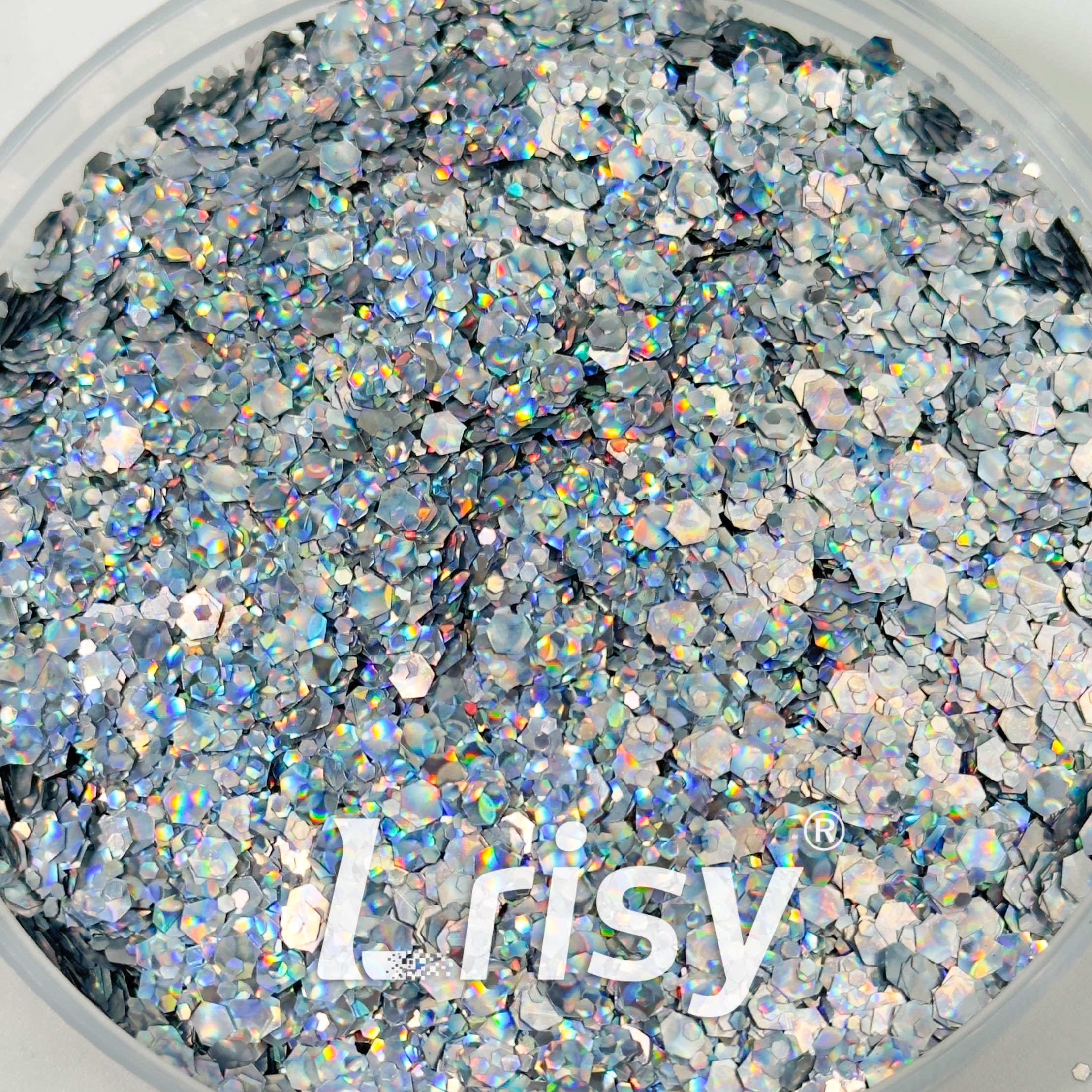 Cat Eye Silver Chunky Glitter HX4301