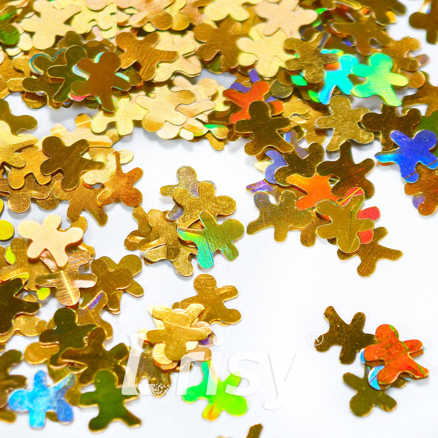 6mm Red Gold Gingerbread Man Shaped Glitter LB0200