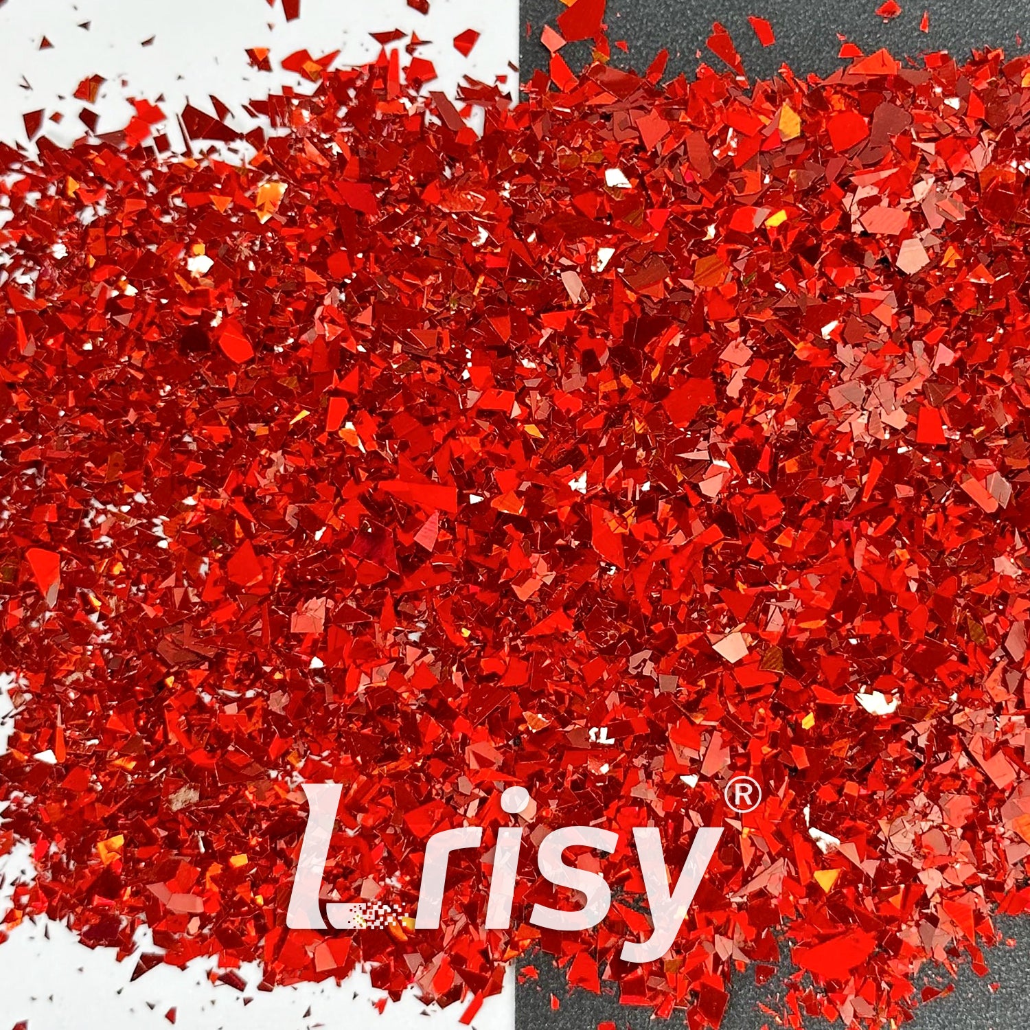 Holographic Red Cellophane Glitter Flakes Holo Shards LB0300 4x4