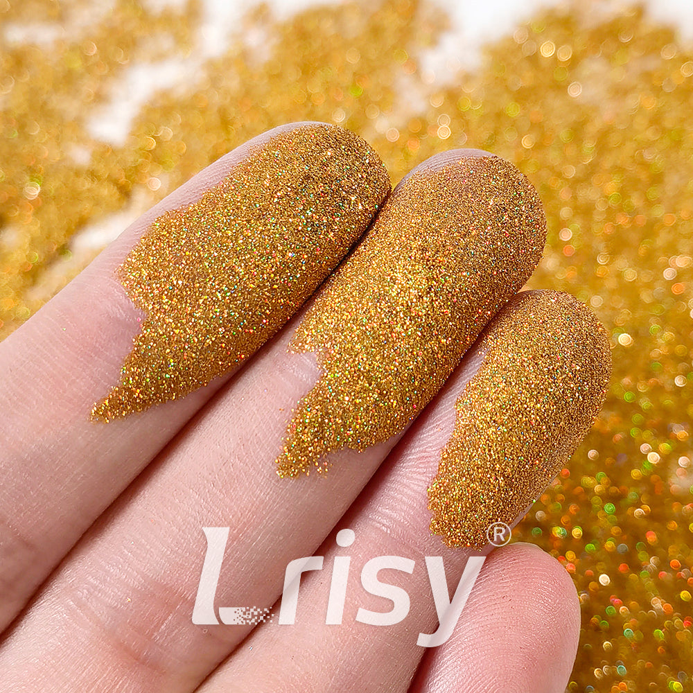 0.025mm Solvent Resistance Super Ultra-thin Fine Gold Holographic Glitter LST0200