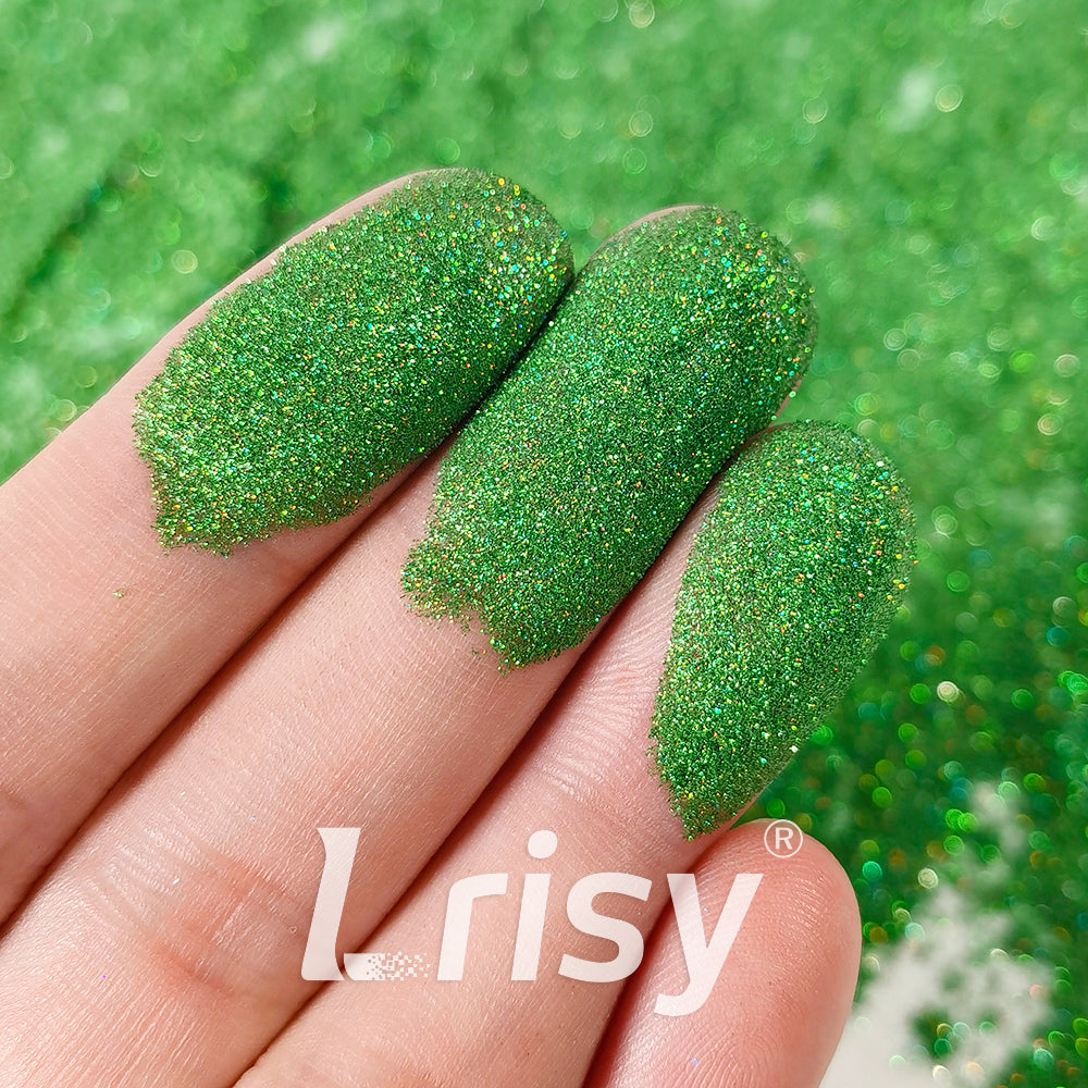 0.025mm Solvent Resistance Super Ultra-thin Fine Green Holographic Glitter LST0600