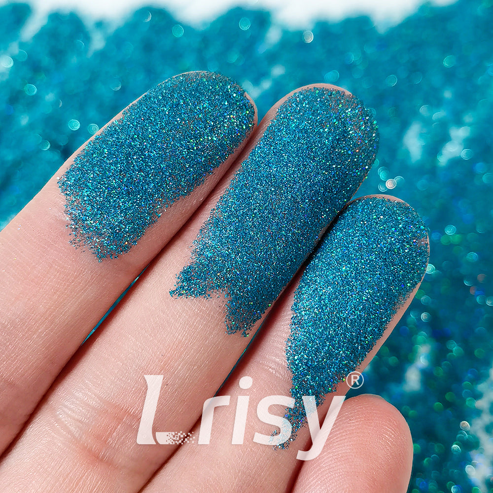 0.025mm Solvent Resistance Super Ultra-thin Fine Turquoise Sea Blue Holographic Glitter LST0700