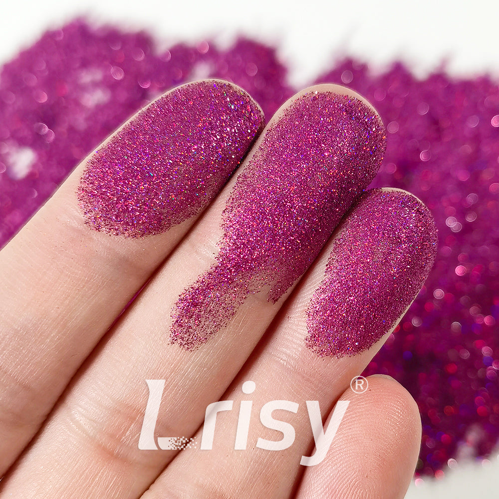 0.025mm Solvent Resistance Super Ultra-thin Fine Rose Purple Holographic Glitter LST0800