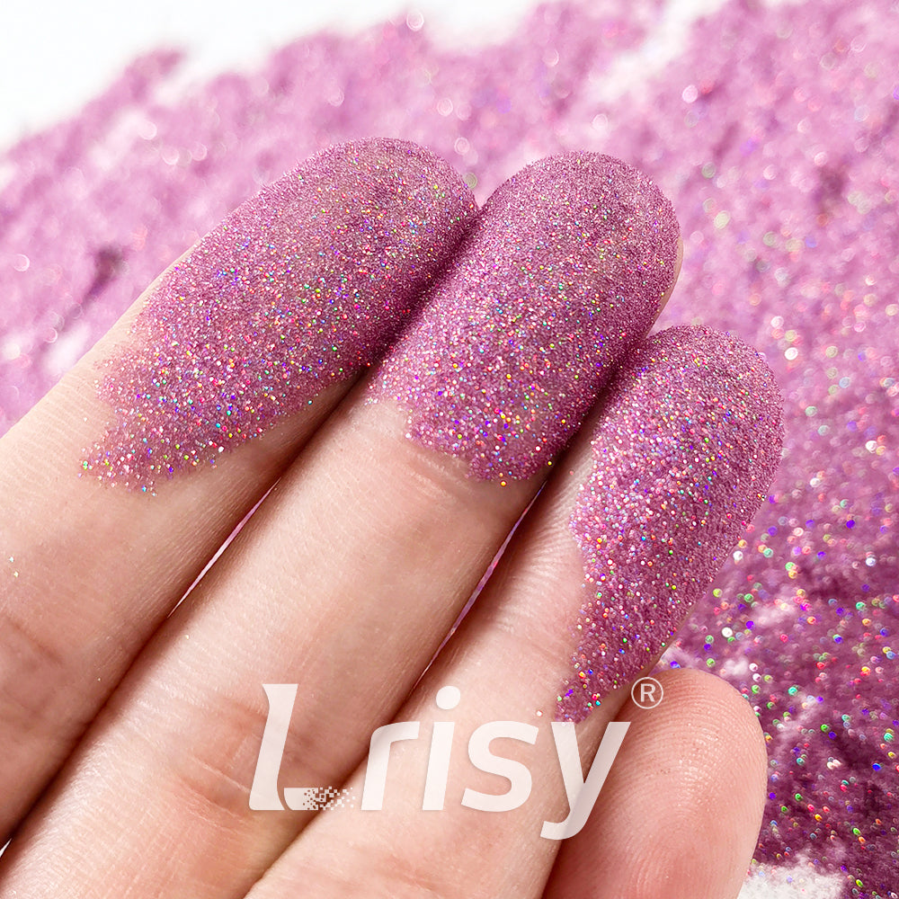 0.025mm Solvent Resistance Super Ultra-thin Fine Rose Pink Holographic Glitter LST0901