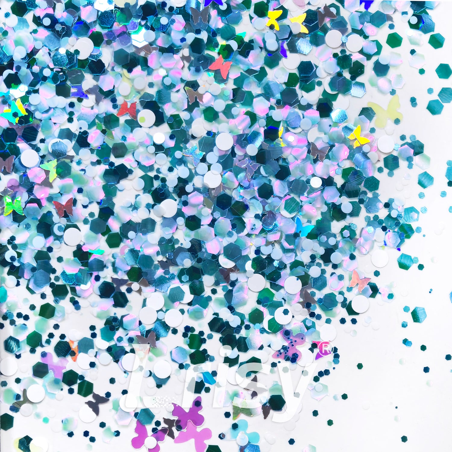 Aurora Blue Butterfly Custom Mixed Glitter LXT018