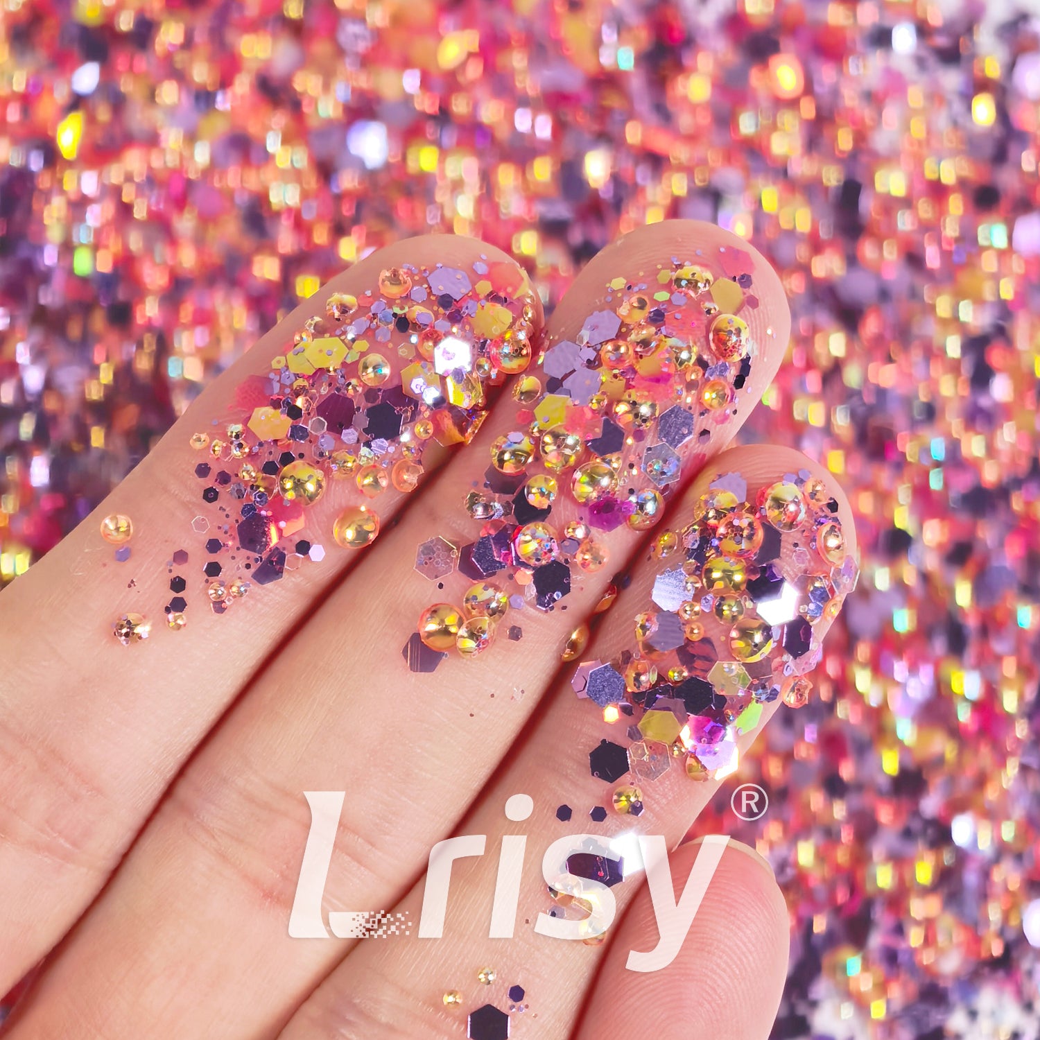 Amethyst Tangerine Bubbles Custom Mixed Glitter LXT025