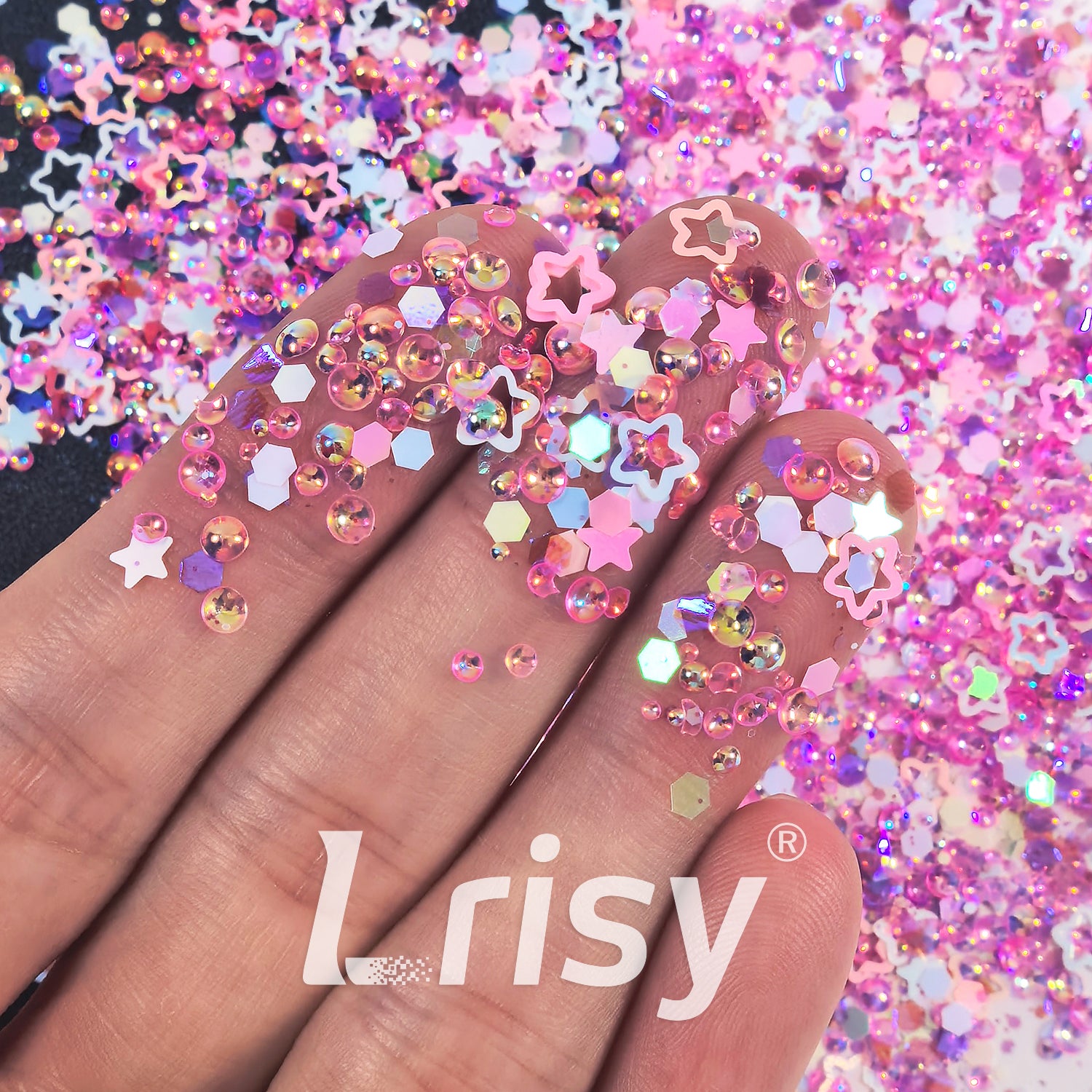 Pink Sweet Star Bubble Custom Mixed Glitter LXT027