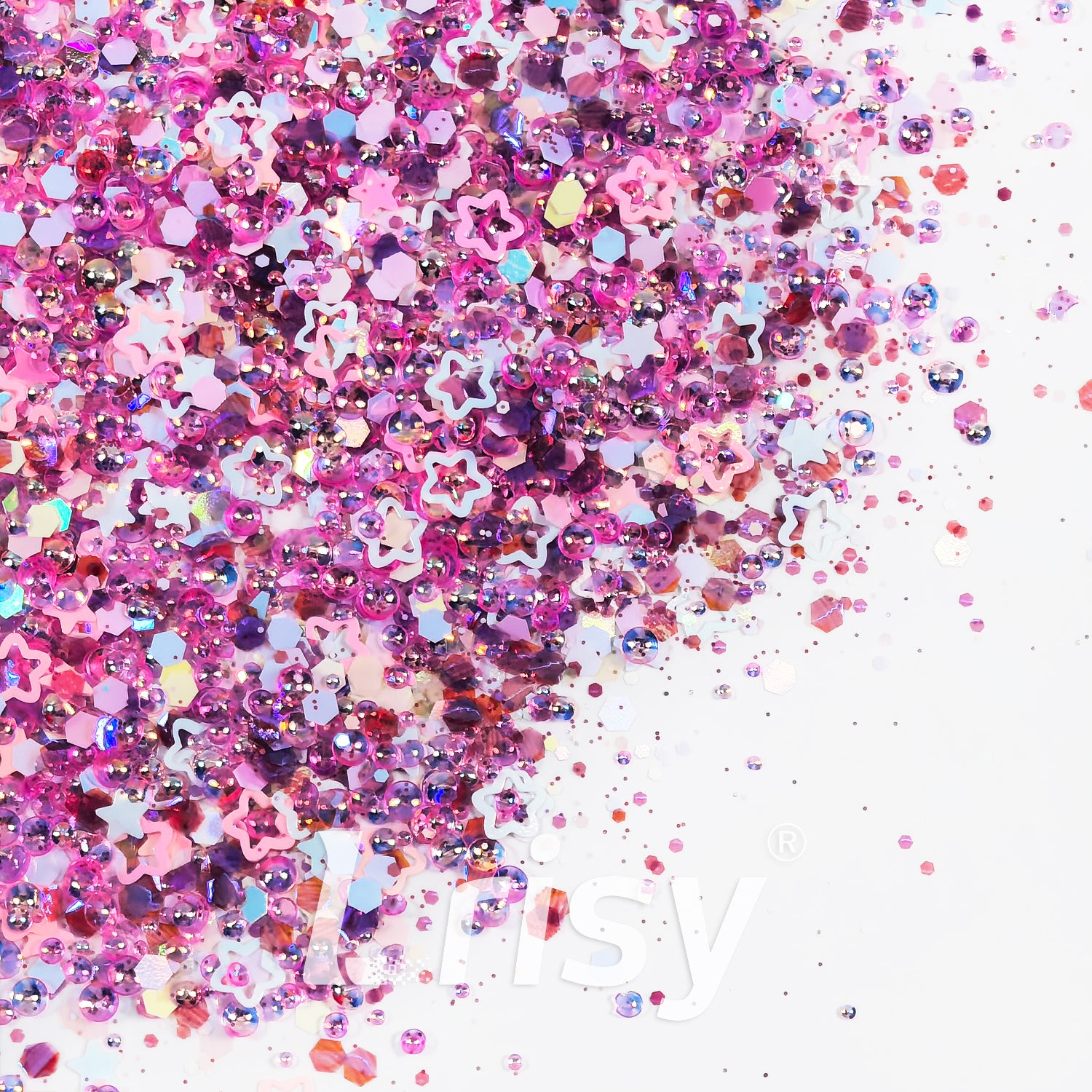 Pink Sweet Star Bubble Custom Mixed Glitter LXT027