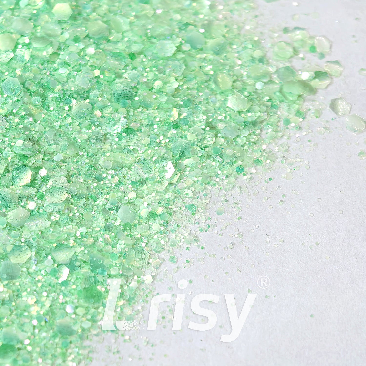 General Mixed Translucent Iridescent Green Glitter MH600
