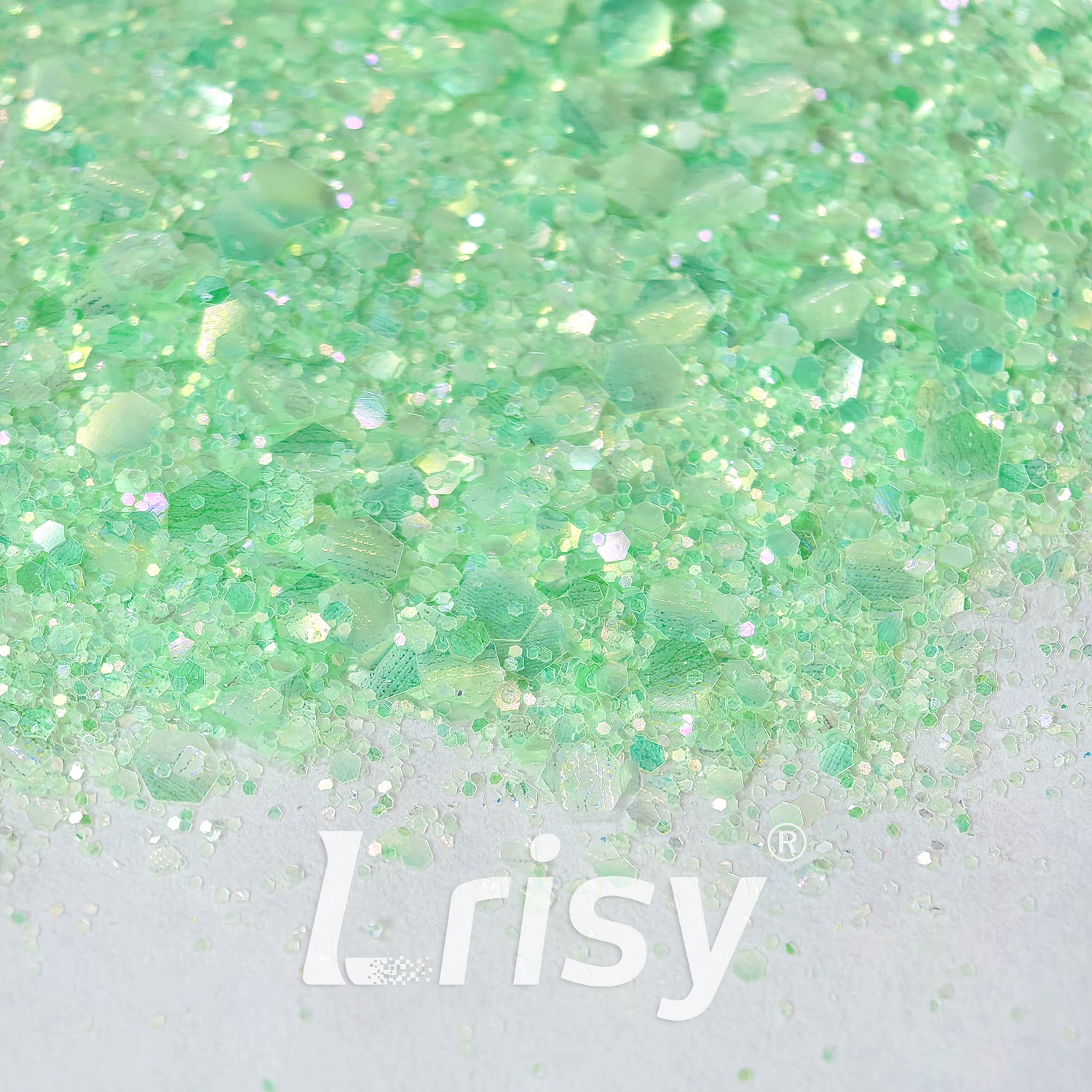 General Mixed Translucent Iridescent Green Glitter MH600
