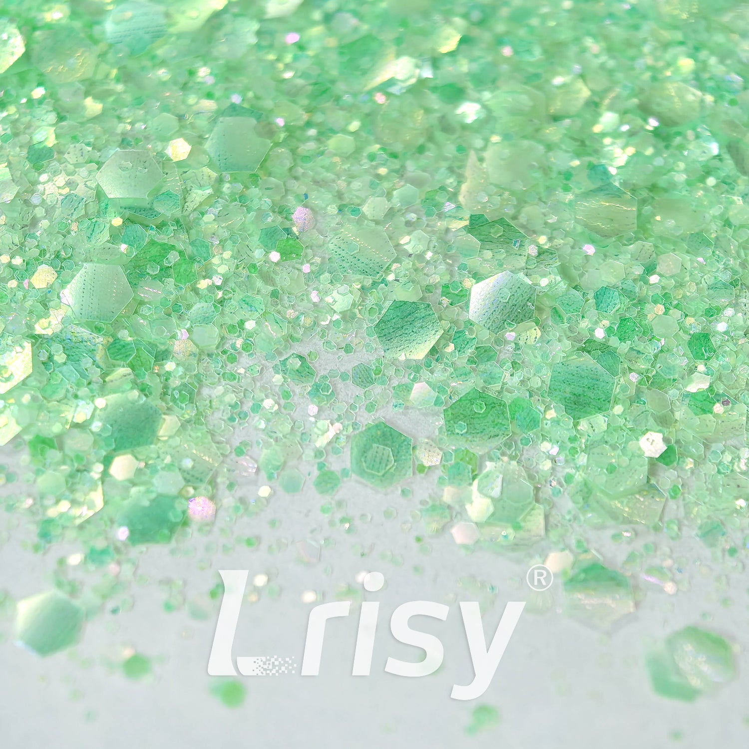 General Mixed Translucent Iridescent Green Glitter MH600
