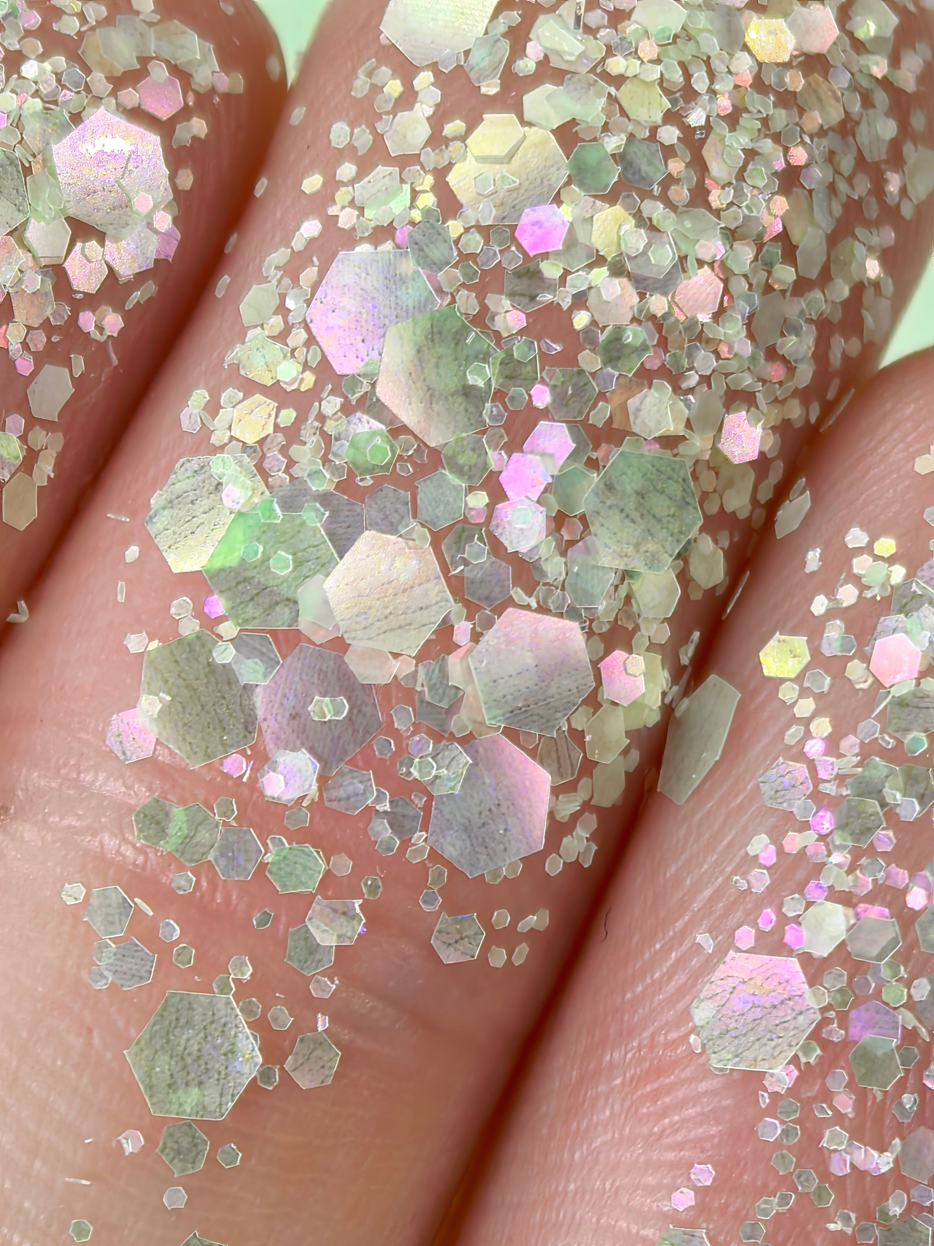 General Mixed Translucent Iridescent Green Glitter MH600
