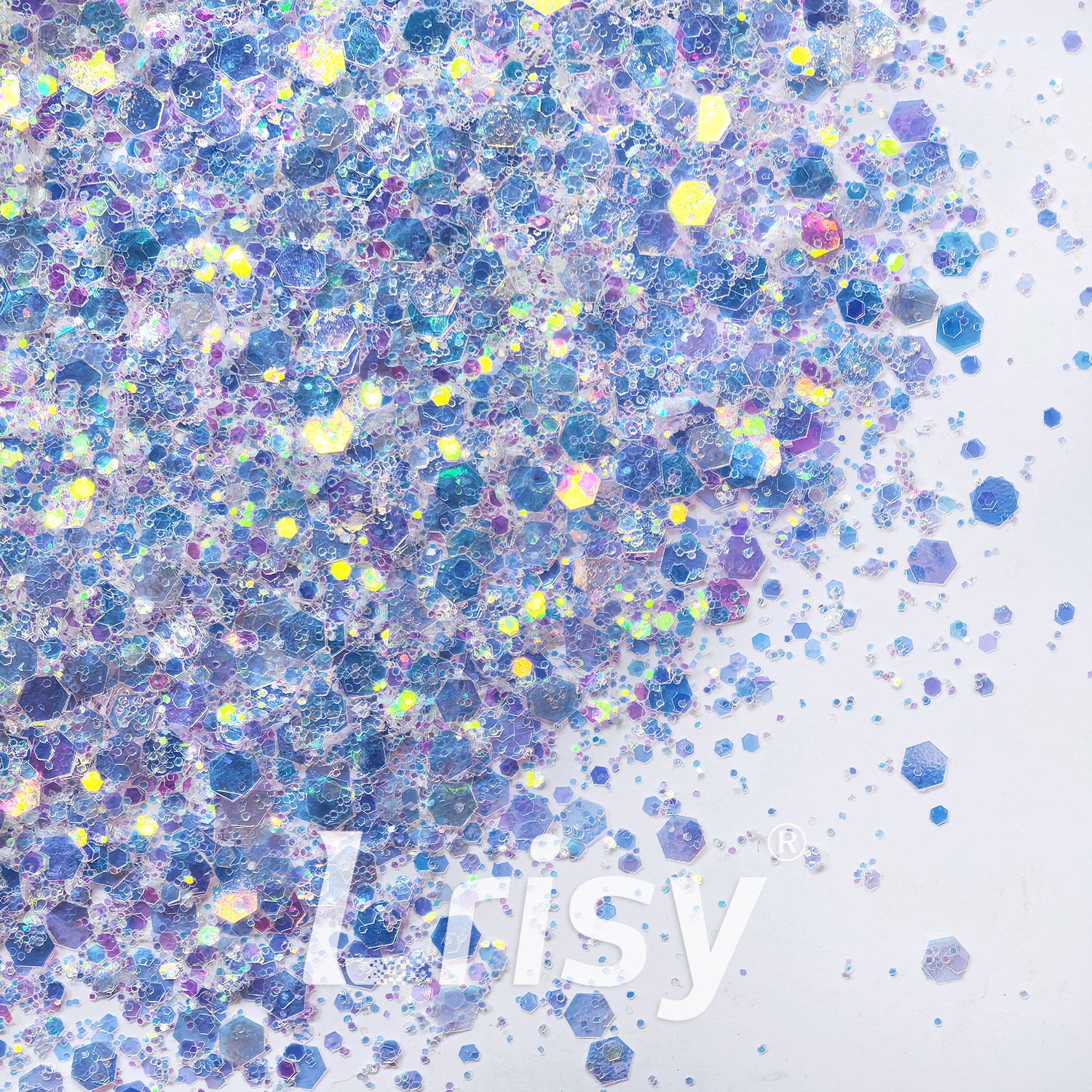 General Mixed Iridescent White Dream Blue Glitter C004