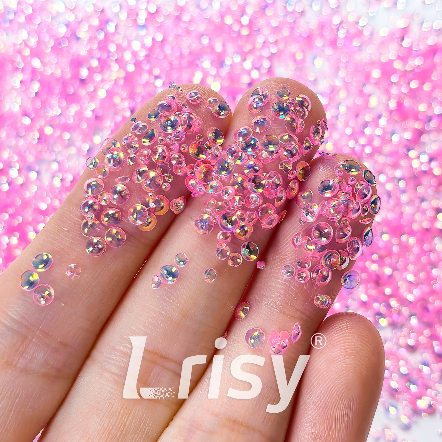 Mixed Iridescent Pink 3D Fisheye Bubble Glitter PG03