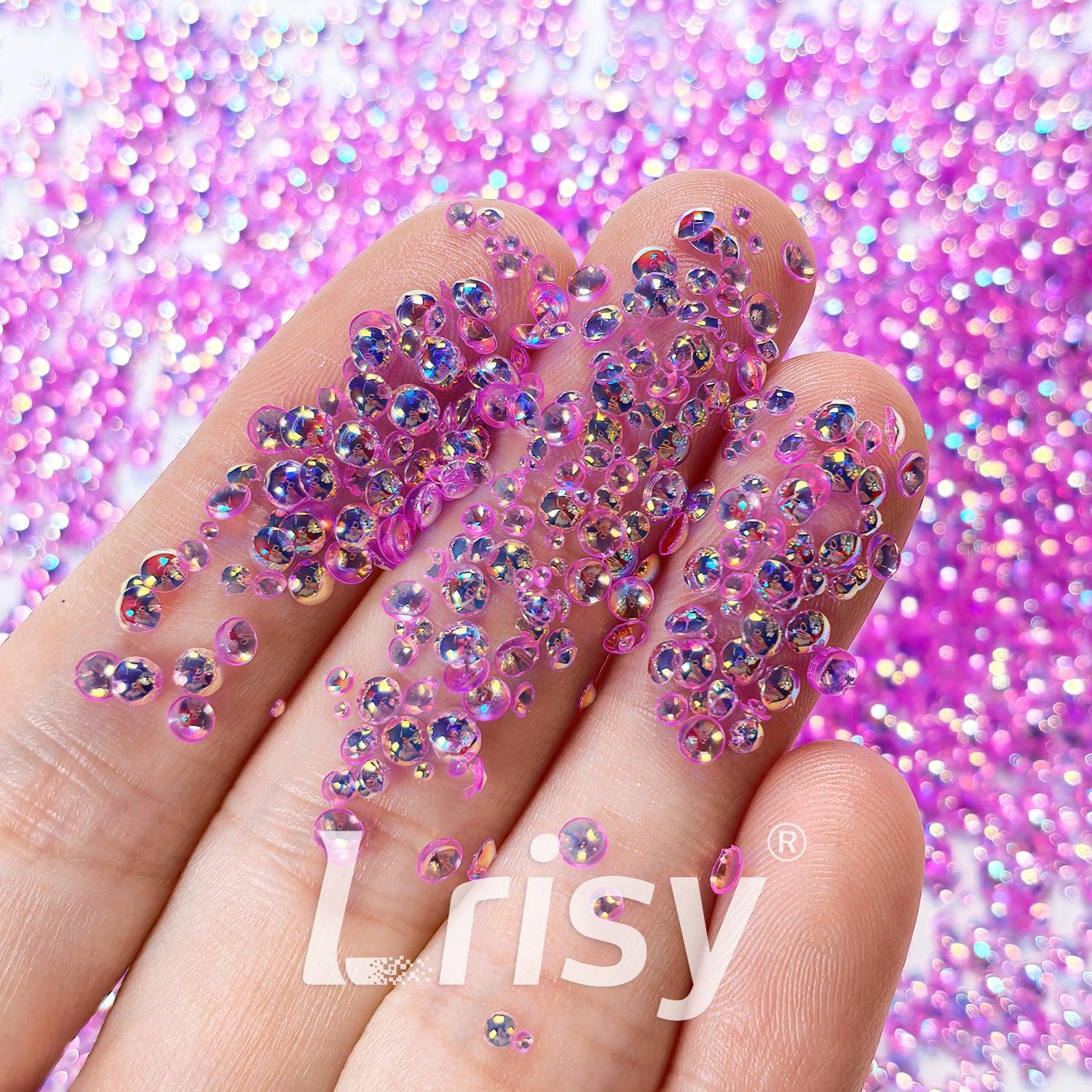 Mixed Iridescent Purple Pink 3D Fisheye Bubble Glitter PG05